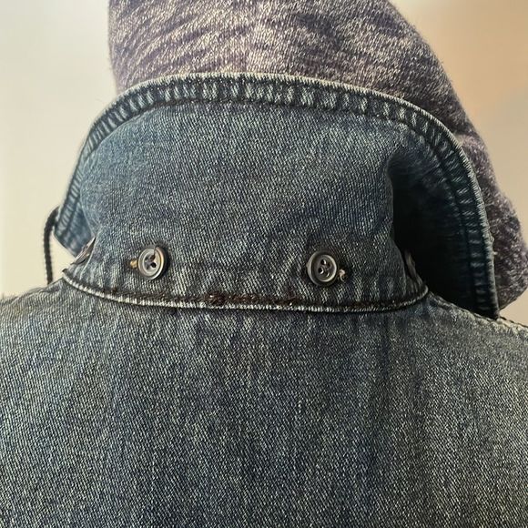 Free People distressed denim hooded jacket - Picture 7 of 16